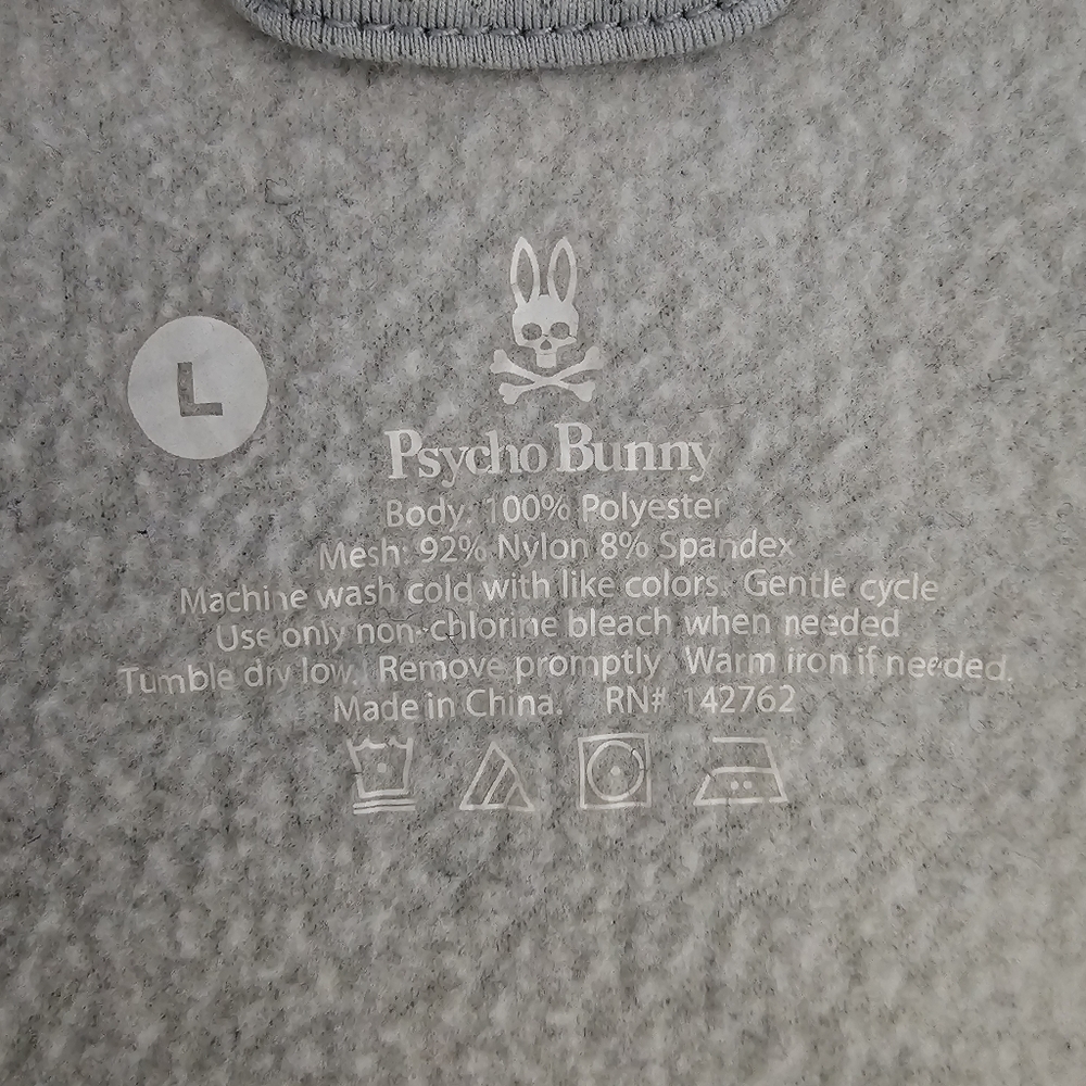 Psycho Bunny Gray Pullover Hoodie Logo Graphic Size L - Picture 6 of 6